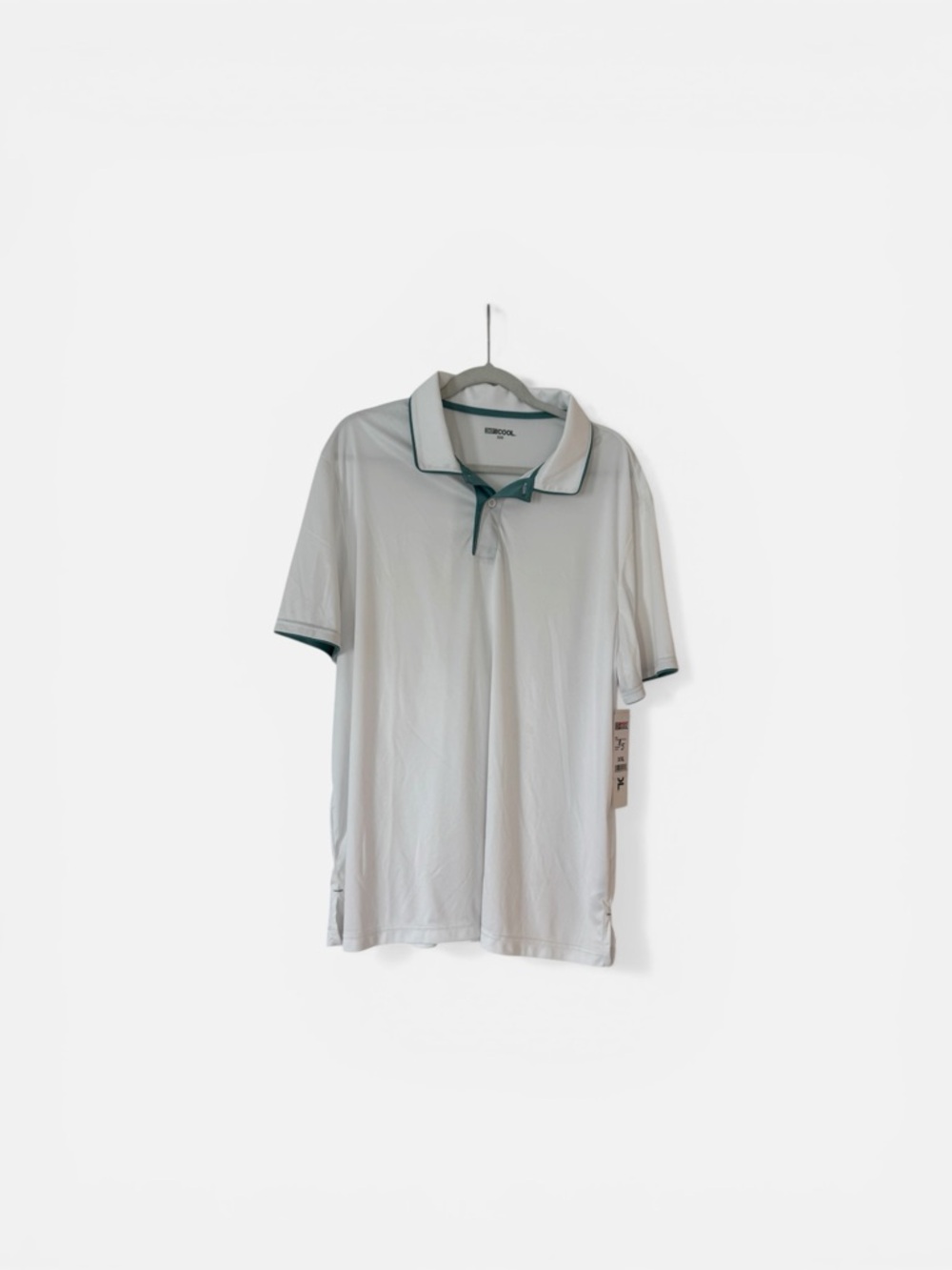 32 Degrees White Polo with Green Trim